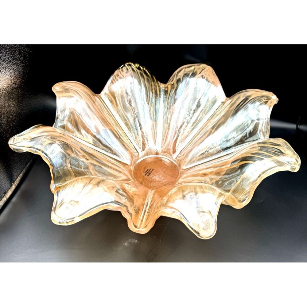 Murano Antica Cristalleria Italian Vintage Glass Centerpiece Bowl, Mid-Century